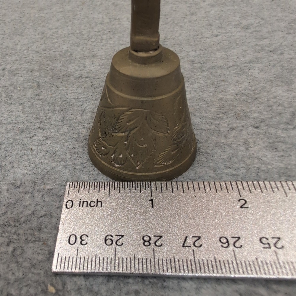 Vintage Brass Bell Bottle Opener Engraved Floral Design Unique Bar Tool - Picture 5 of 6